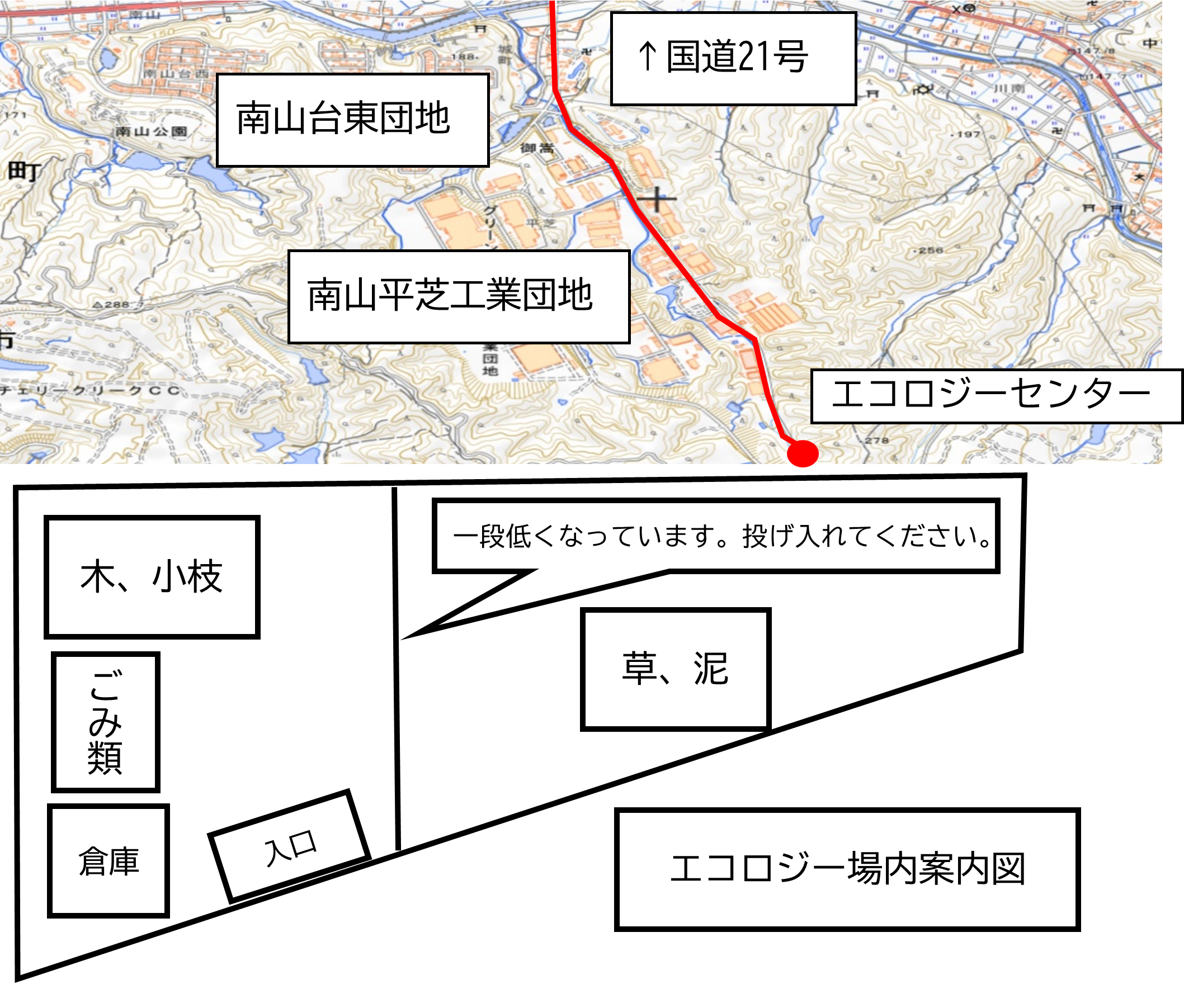 センターの所在地および投棄場所