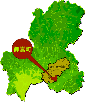 御嵩町の位置を示した地図