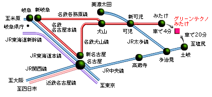 電車利用の場合のアクセス地図